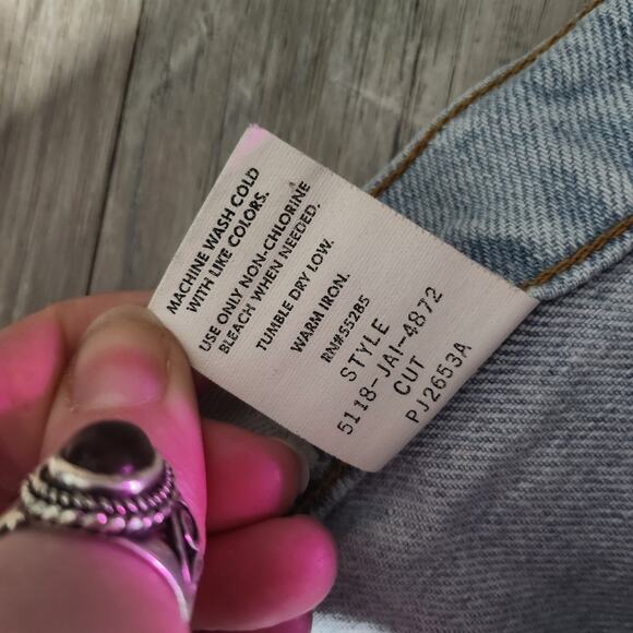 Express Blues High Rise Vintage 1990s Light Blue Denim Straight Leg Jeans - Picture 4 of 12